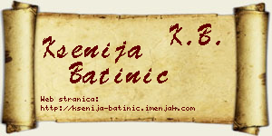 Ksenija Batinić vizit kartica